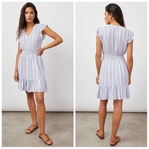 Rails Tara Pullover Luxe Linen Dress Blue Catalina Stripe XS
